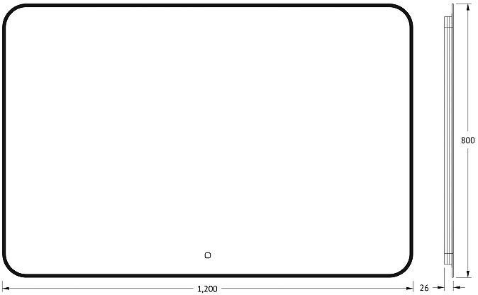 Зеркало Defesto Aura 120х80 DF 2970SH с подсветкой 38W-4500K/Сенсорный выключатель/Нейтральный белый свет/Черная рама Зеркало Defesto Aura 120х80 DF 2970SH с подсветкой 38W-4500K/Сенсорный выключатель/Нейтральный белый свет/Черная рама