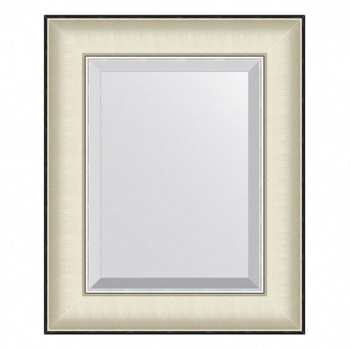 Зеркало Evoform Exclusive 44х54 BY 7420 с фацетом в багетной раме - Белая кожа с хромом 78