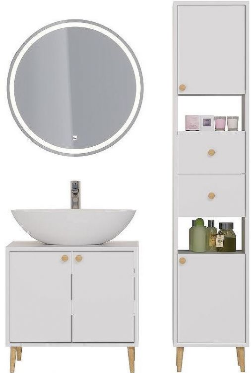 Тумба под раковину Dreja Luno 60 99.2001 Белый глянец