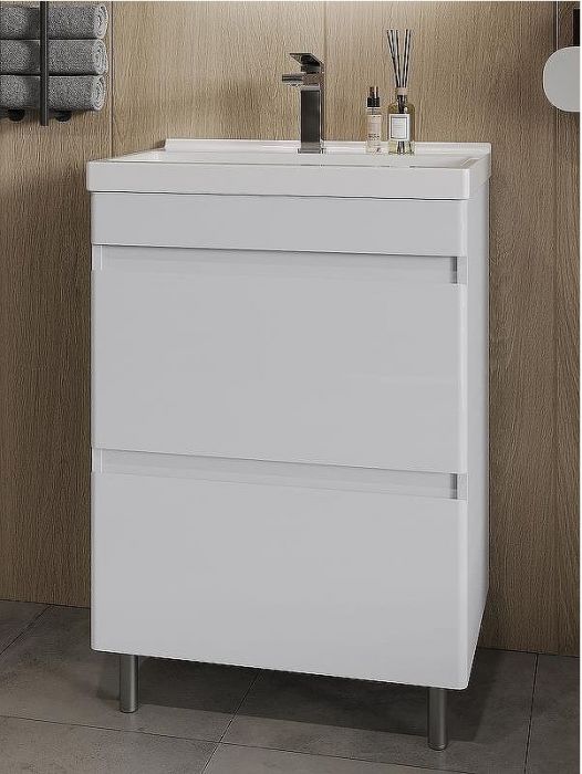 Тумба с раковиной Orange Topline-Lyon 60 TLNF60+RA Белый глянец