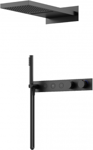 Душевой комплект с термостатом SANCOS Linn, с внутренней частью, черный матовый, SC9023CH