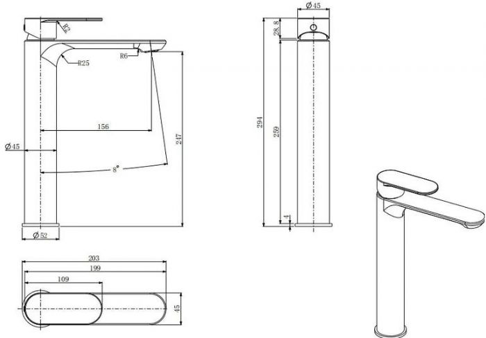 Смеситель для раковины Splendy Rest RE201294GK1CR цвет Хром