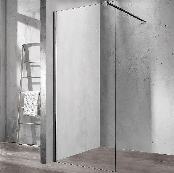 Душевая перегородка Vincea Walk-In 110 VSW-1H110CLB профиль Черный матовый стекло прозрачное