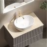 Тумба подвесная SANCOS Snob R, Doha Soft 995х445х500, под столешницу с отверстием под смеситель, цвет Kreman, SNR100SM