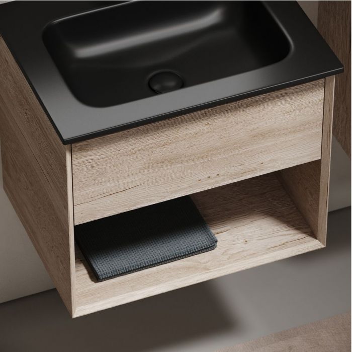 Тумба подвесная SANCOS под раковину Marmi 1.0, дуб галифакс натуральный 590х445х520, MR1.060EG