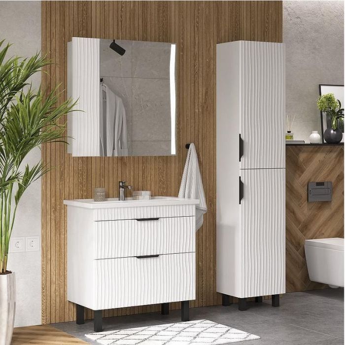 Зеркальный шкаф Volna Lotty 80 szLOTTY80-04 с подсветкой цвет Белый