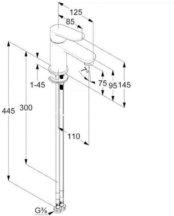 Смеситель для раковины Kludi X1 322900575 цвет Хром