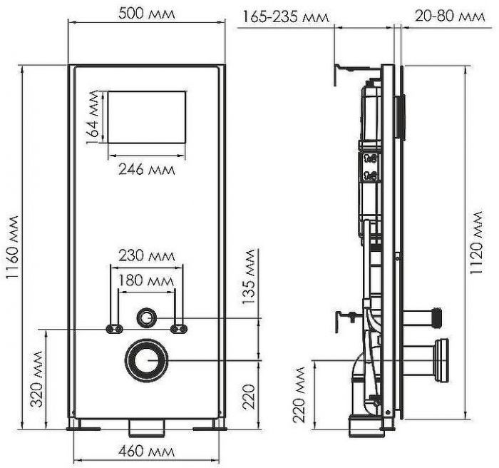 Инсталляция WasserKRAFT Abens 20TLT.010.ME.WH.MG01 для унитаза Белое стекло с клавишей смыва Золото матовое