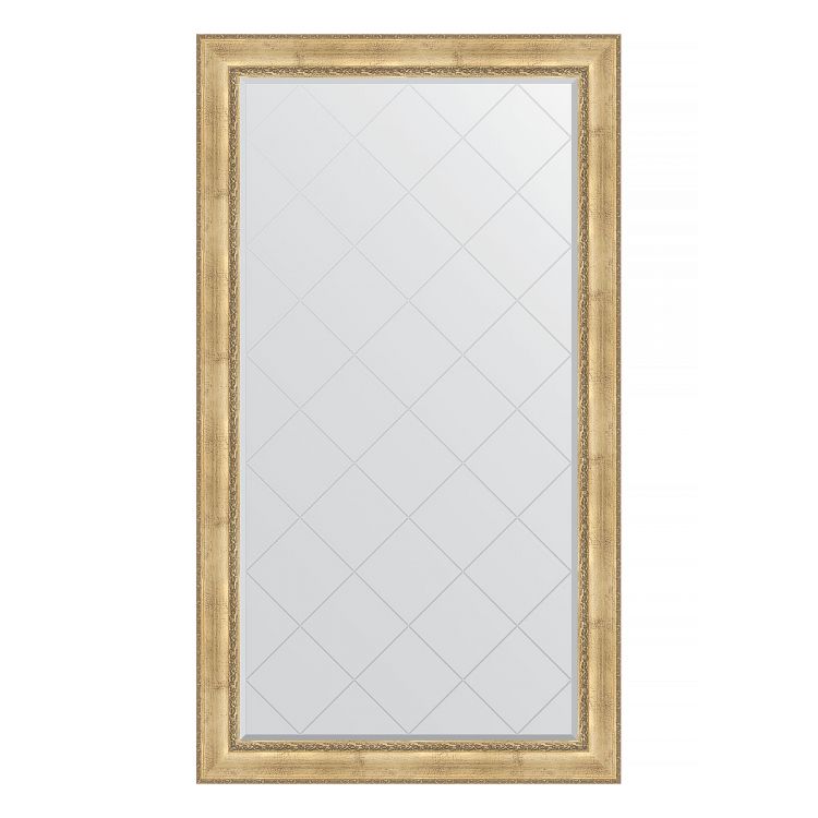 Зеркало EVOFORM  EXCLUSIVE-G FLOOR BY 6378 117x207 состаренное серебро с орнаментом 120 мм пристенное напольное с гравировкой в багетной раме