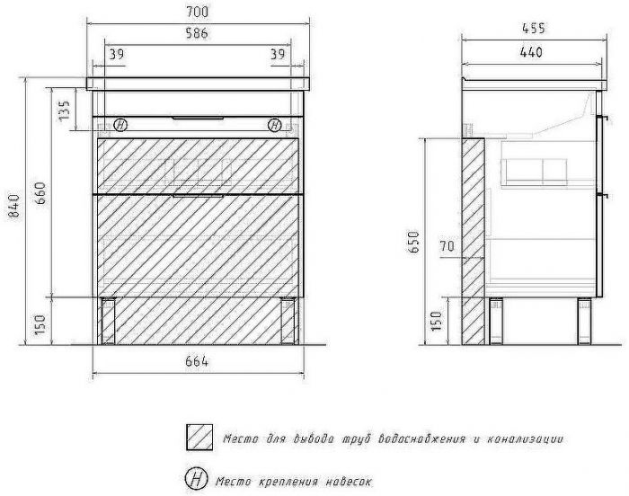 Тумба под раковину Volna Lotty 70.2Y tnLOTTY70.2Y-04 Белая