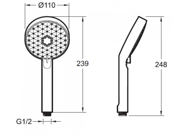 Ручной душ Jacob Delafon Awaken Geometric E72415-TT, титан Ручной душ Jacob Delafon Awaken Geometric E72415-TT, титан