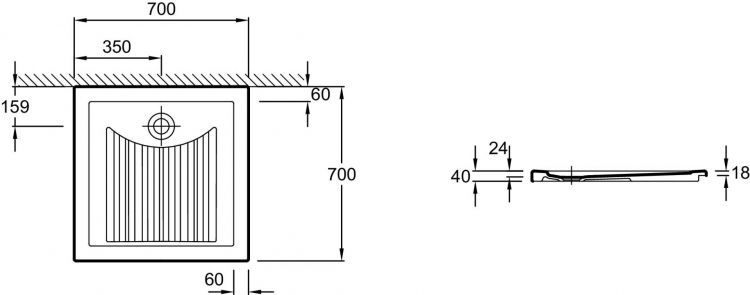 Душевой поддон 70х70 см Jacob Delafon Kyreo ENA60-00, белый