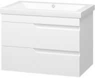 Тумба с раковиной Misty Софт 75 УТ000015047 подвесная Белая глянцевая