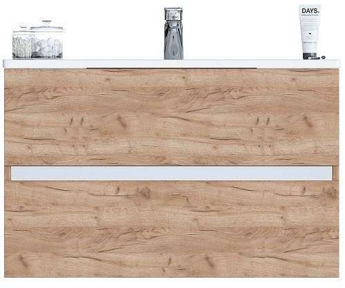 Тумба с раковиной SanVit Кубэ-2 80 kkube2080dub подвесная цвет Дуб