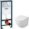 Комплект унитаза Owl 1975 Vind Cirkel-H TOWLT190302 с инсталляцией Grohe Rapid SL 38721001 с сиденьем Микролифт и клавишей смыва Хром