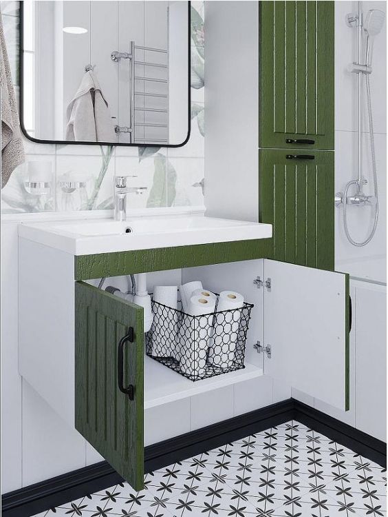 Тумба с раковиной DIWO Сочи 60 подвесная цвет Зеленый