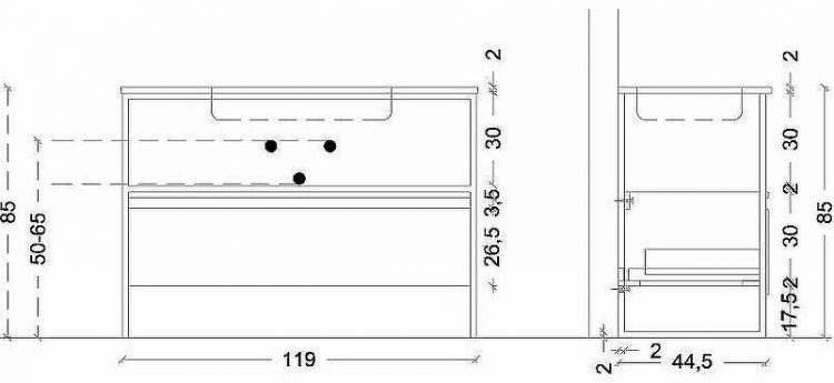 Тумба Boheme Armadi Art Loft 120 894-120-D подвесная Dark Wood