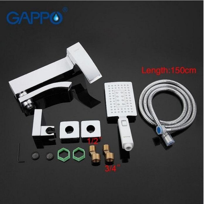 Смеситель для ванны Gappo G07 G3207-8 Белый Хром