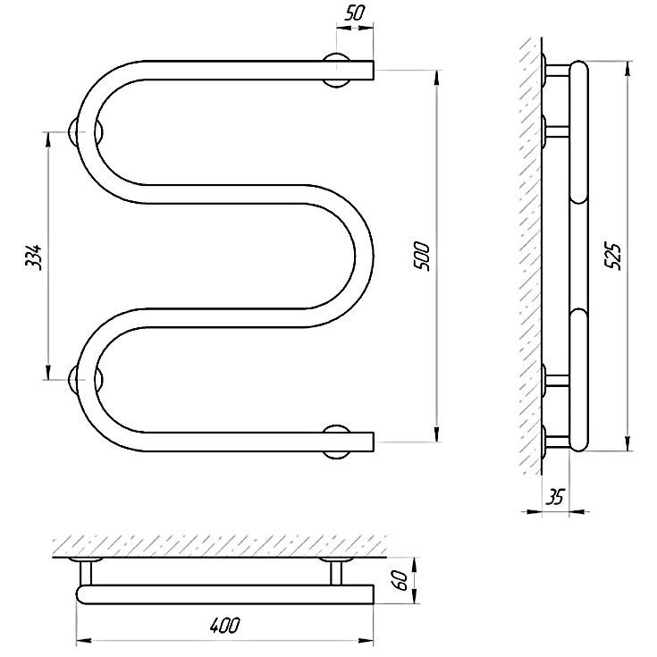 Полотенцесушитель электрический Laris М-образный Полотенцесушитель электрический Laris М-образный