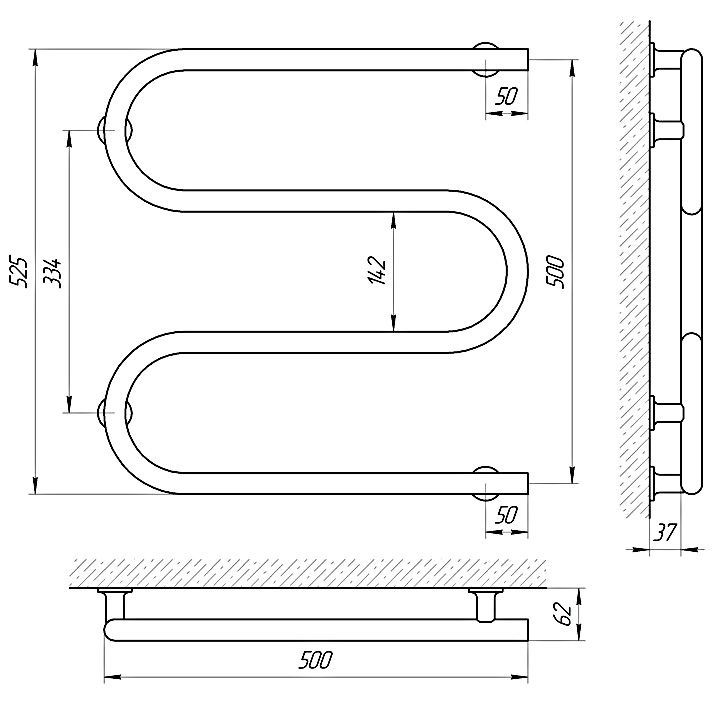Полотенцесушитель электрический Laris М-образный Полотенцесушитель электрический Laris М-образный