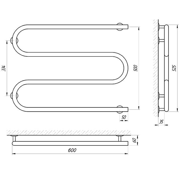 Полотенцесушитель электрический Laris М-образный Полотенцесушитель электрический Laris М-образный