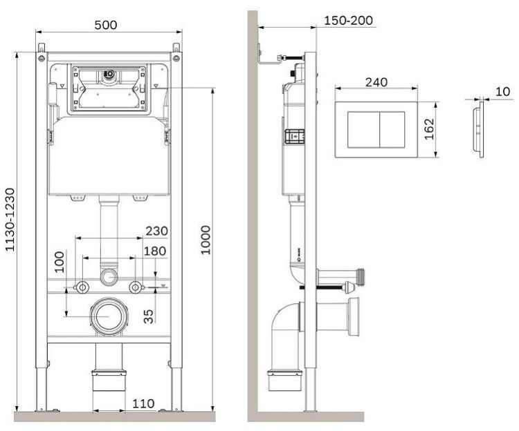 Комплект унитаза WellWant Aura WWU01121WK с инсталляцией AM.PM PrimeFit I012709.0238 с сиденьем Микролифт и Черной матовой клавишей смыва Комплект унитаза WellWant Aura WWU01121WK с инсталляцией AM.PM PrimeFit I012709.0238 с сиденьем Микролифт и Черной матовой клавишей смыва