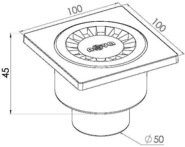 Душевой трап Nova 5060 с Белой решеткой