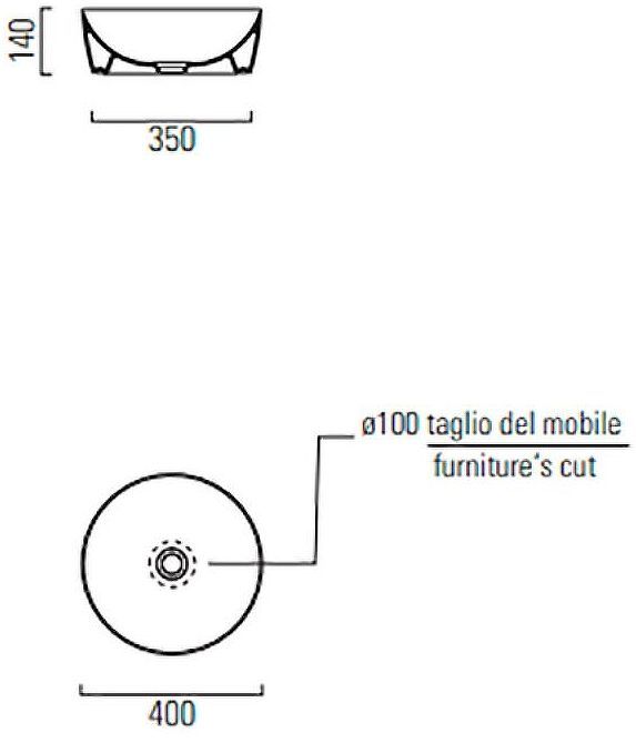 Раковина-чаша GSI Nubes 40 903916 Bistro Opaco