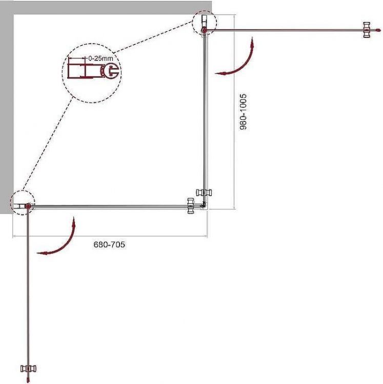 Душевой уголок BelBagno Etna 70х100 ETNA-AH-2-70/100-C-Cr профиль Хром стекло прозрачное