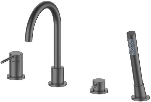 Смеситель на борт ванны Oliveeka Y OL-669017-BGM цвет Оружейный металл матовый