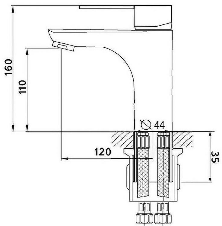 Смеситель для раковины Aringa Рейн AR02008WH Белый
