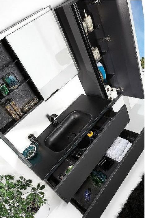 Тумба под раковину Boheme Armadi Art Vallessi 120 837-120-A mat подвесная Антрацит матовый