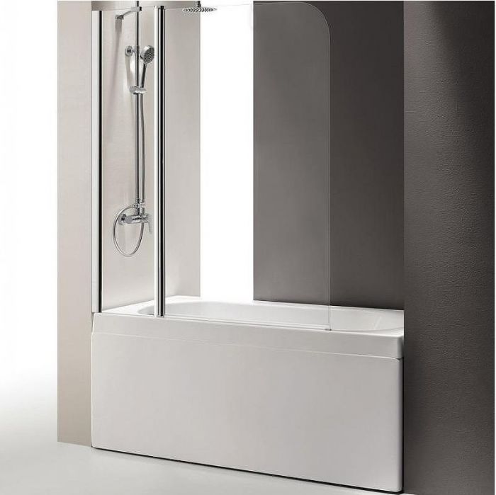 Шторка на ванну Cezares ECO-O-V-11-120/140-C-Cr профиль Хром стекло прозрачное