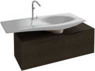 Тумба для ванной Jacob Delafon Stillness шириной 120 см с боковым расположением раковины, массив тёмный дуб [EB2001-P7	]