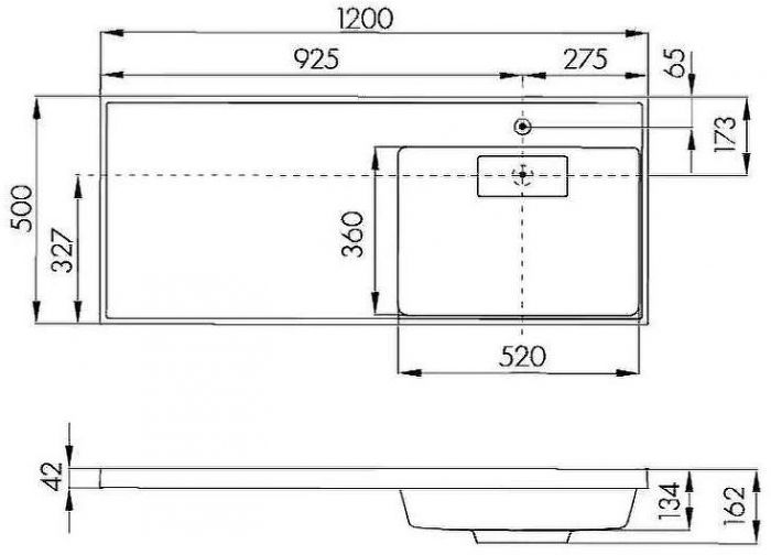 Раковина Aquaton Лондри 120 L 1A72843KLH01L с местом под стиральную машину Белая