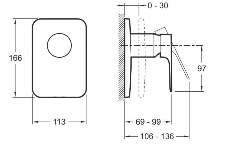 Смеситель Jacob Delafon Aleo+ E98706-CP, для душа