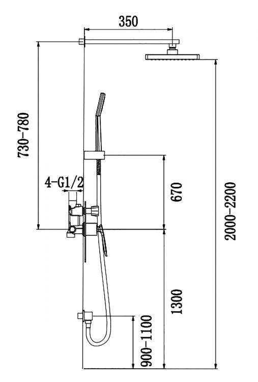 Душевая система встроенная Timo Helmi SX-4069/00-16SM хром-белый Душевая система встроенная Timo Helmi SX-4069/00-16SM хром-белый