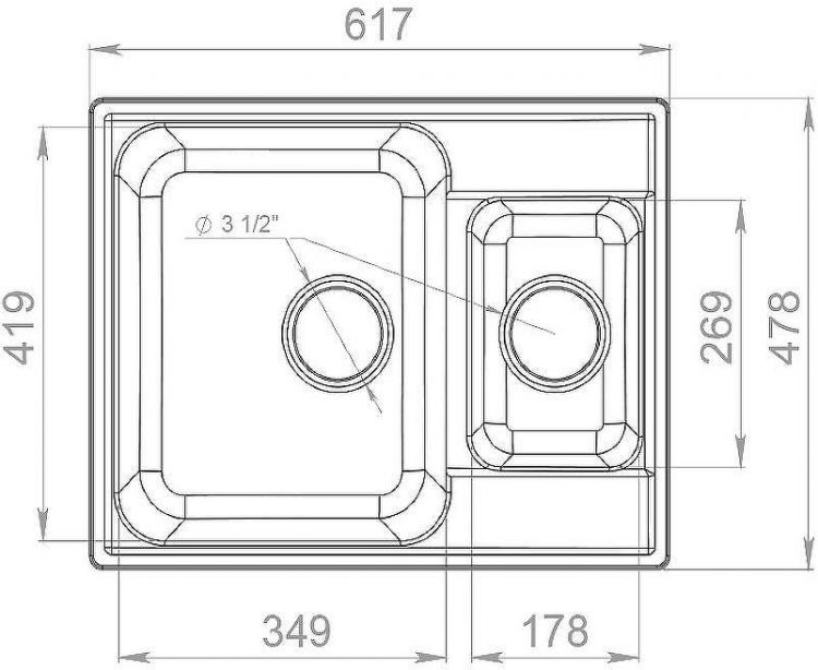 Кухонная мойка GranFest Quarz GF-Z09 Белая