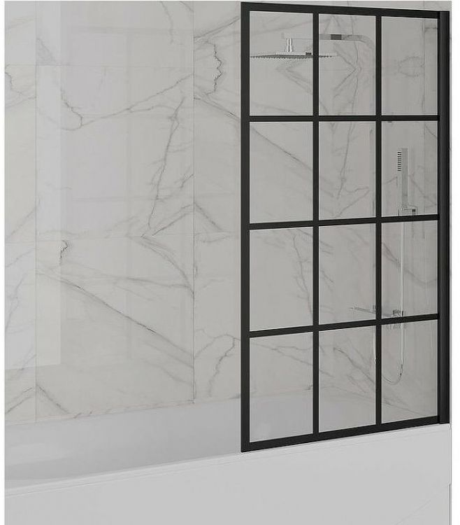 Шторка на ванну Paini 80x140 Paini-ScreenWT80G профиль Черный матовый стекло прозрачное Шторка на ванну Paini 80x140 Paini-ScreenWT80G профиль Черный матовый стекло прозрачное