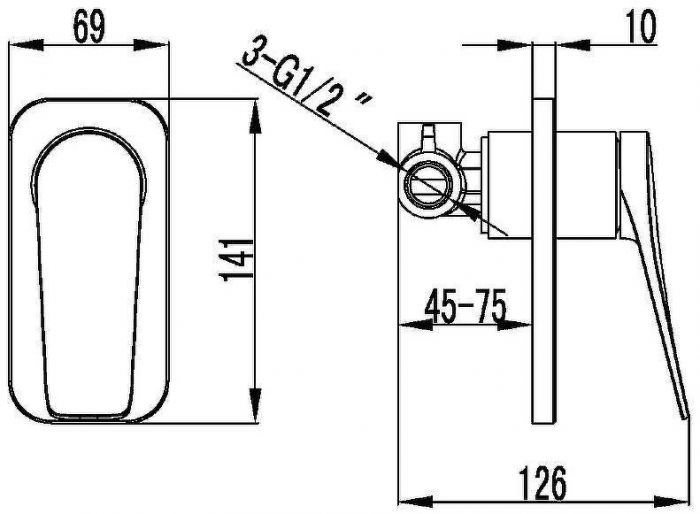 Смеситель для душа Lemark Bronx LM3723GM Графит