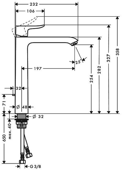 Hansgrohe Metris Смеситель для раковины 230, однорычажный, поворотный излив, без сливного гарнитура
