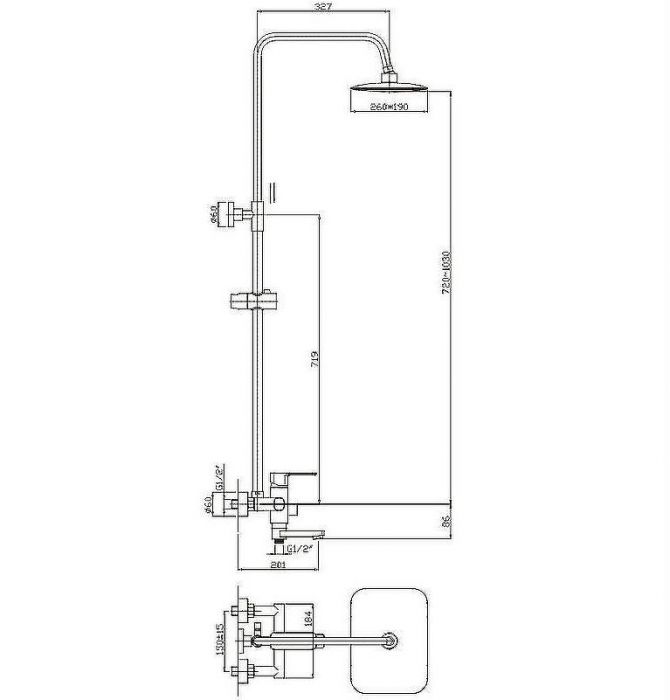 Душевая система Haiba HB2402 Хром