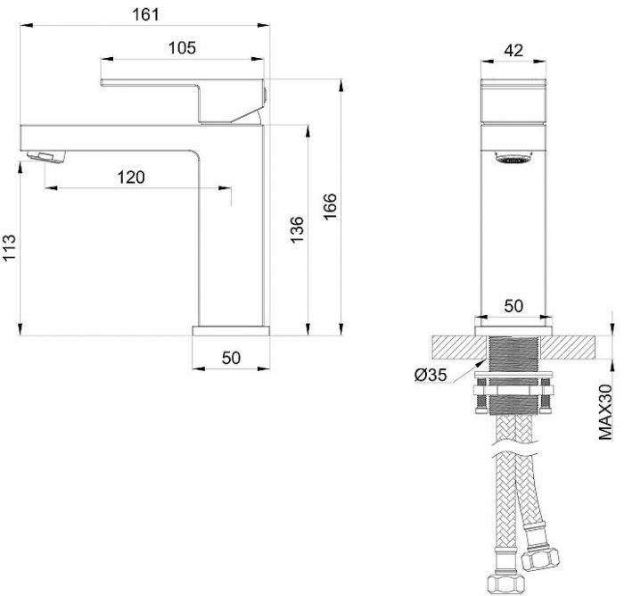Смеситель для раковины Wonzon & Woghand Cube WW-88139016-BG цвет Брашированное золото