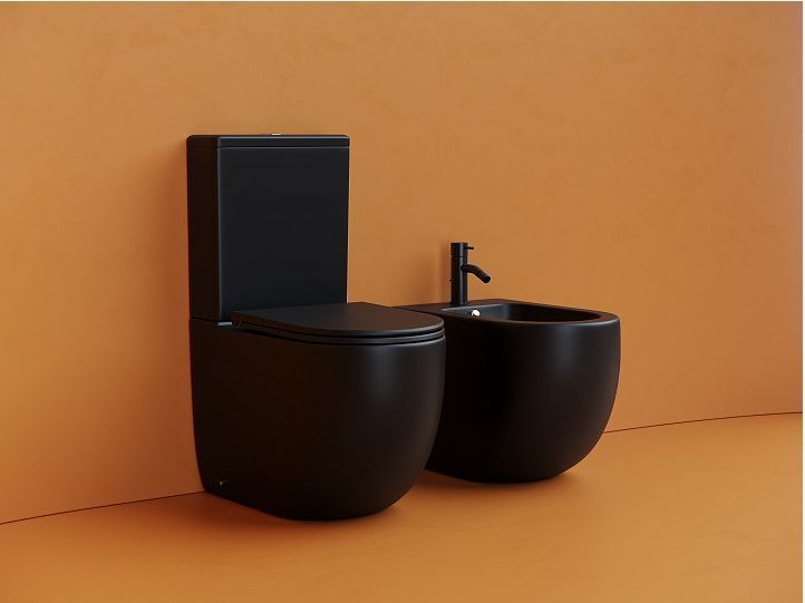Унитаз CERAMICANOVA Metropol напольный пристенный смыв Торнадо черный матовый Унитаз CERAMICANOVA Metropol напольный пристенный смыв Торнадо черный матовый