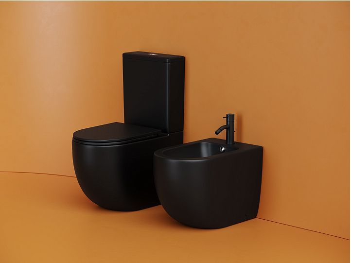 Унитаз CERAMICANOVA Metropol напольный пристенный смыв Торнадо черный матовый Унитаз CERAMICANOVA Metropol напольный пристенный смыв Торнадо черный матовый