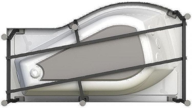 Акриловая ванна Radomir Vannesa Миранда 168х95 R 2-76-2-2-0-209 с гидромассажем Баланс Хром