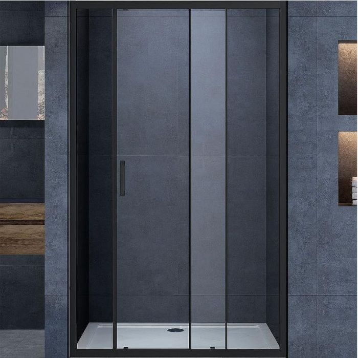 Душевая дверь Vincea Alpha 120 VDS-3AL120CLB профиль Черный стекло прозрачное
