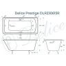 Чугунная ванна Delice Prestige 170х80 DLR230615R с отверстиями под ручки без антискользящего покрытия