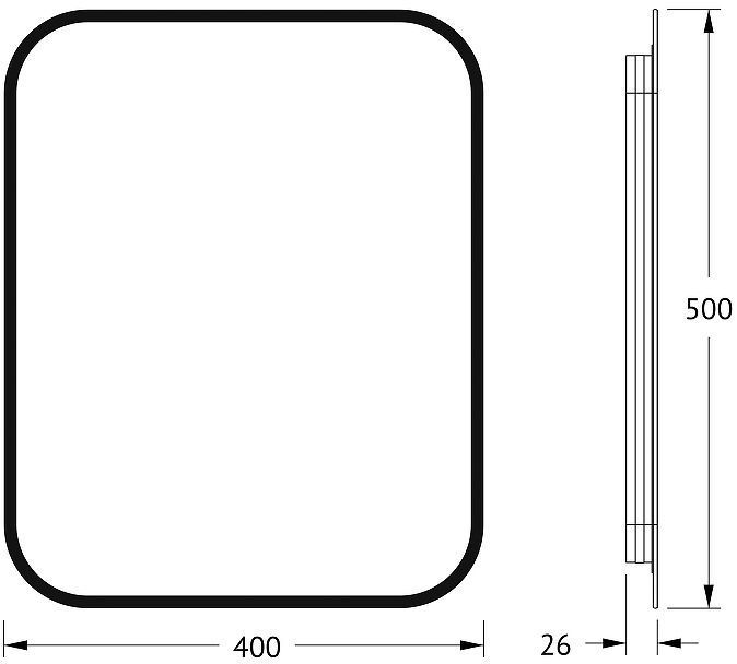 Зеркало Defesto Aura 40х50 DF 2971 с подсветкой 15W-3000K/Без выключателя/Теплый белый свет/Черная рама Зеркало Defesto Aura 40х50 DF 2971 с подсветкой 15W-3000K/Без выключателя/Теплый белый свет/Черная рама
