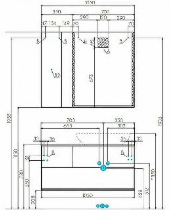 Тумба с раковиной Aquaton Терра 105 1A2469K2TEKA0 подвесная Дуб кантри Антрацит